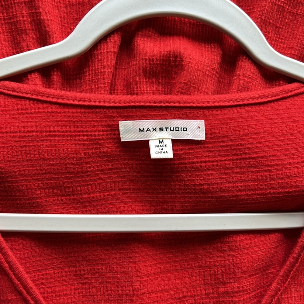 Max Studio Red Ruffle Sleeve Dress - Picture 4 of 4